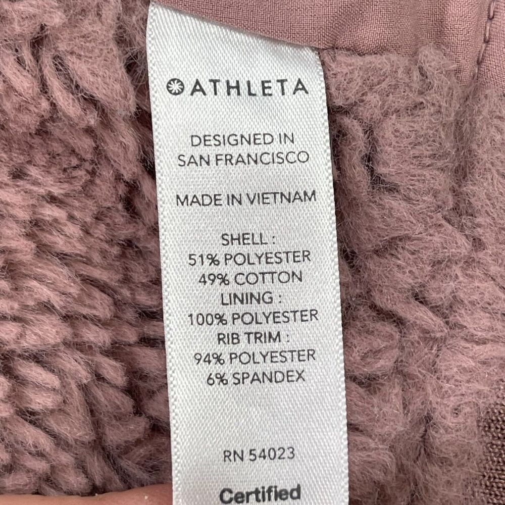 Athleta Triumph Luxe Lined Hoodie Womens Small Pink Full Zip Jacket‎ - Picture 10 of 13